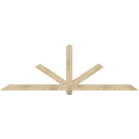 Ekena Millwork Kennewick Rough Sawn Timber Gable Bracket, Douglas Fir, 96"W x 32"H x 4"D x 4"F, 8/12 Pitch GBW096X32X0404KEN00RDF